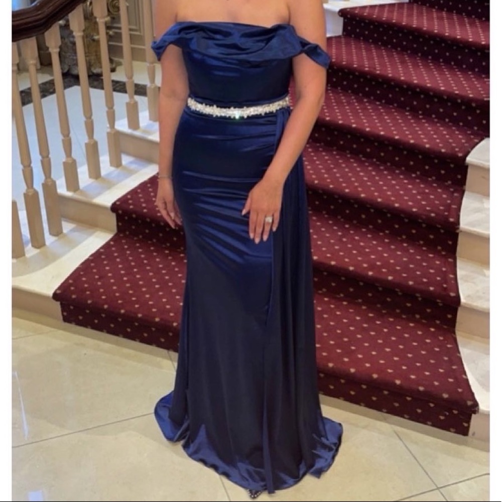 Anastasia Corset Gown w/ Sash- Midnight Navy